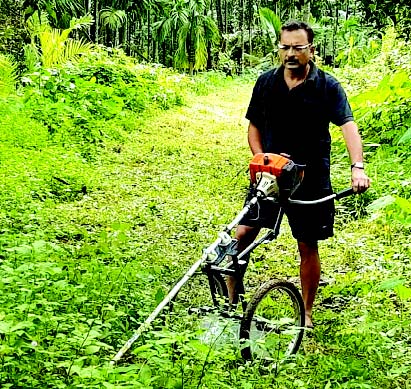 Agro-entrepreneur Sunil Khanolkar innovates affordable brush-mower for small-scale farmers